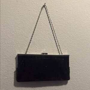 Black Clutch with Metallic Accents